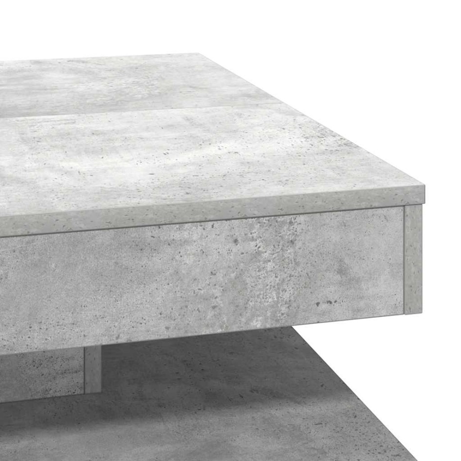 Mesa de centro giratoria 360 grados gris hormigón 70x70x34,5