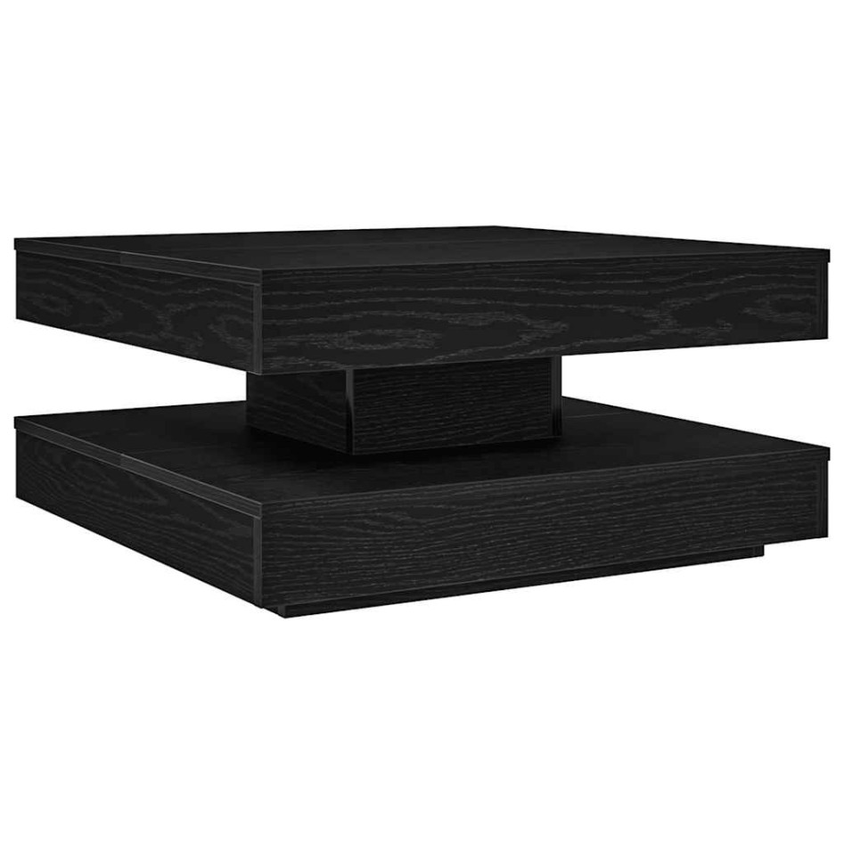 Mesa de centro giratoria 360 grados negro 70x70x34,5