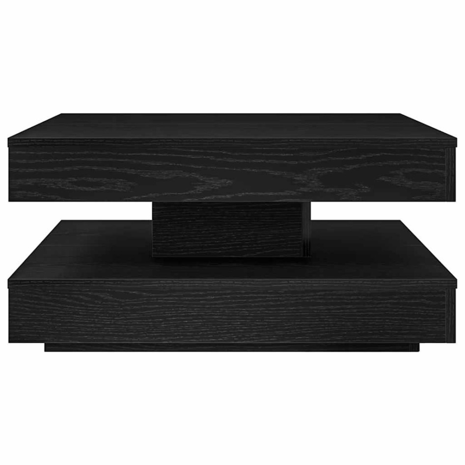 Mesa de centro giratoria 360 grados negro 70x70x34,5