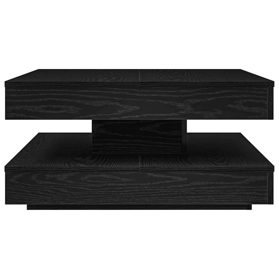 Mesa de centro giratoria 360 grados negro 70x70x34,5