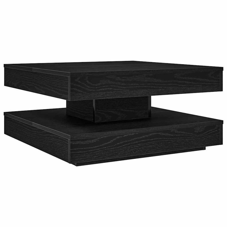 Mesa de centro giratoria 360 grados negro 70x70x34,5