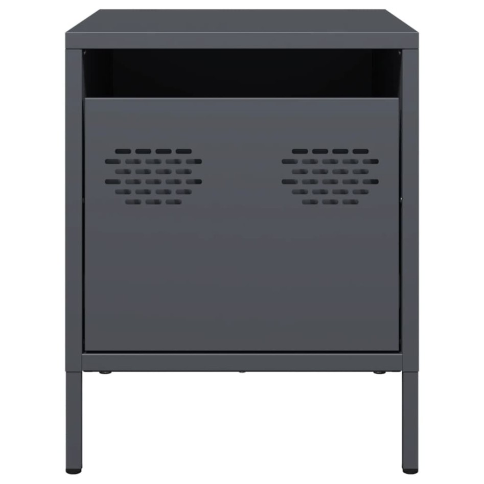 Mesitas de noche 2 unidades acero gris antracita 35x39x43,5