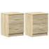 Mesitas de noche 2 uds con 2 cajones roble Sonoma 40x36x50
