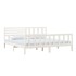 Estructura de cama de madera maciza blanca 200x200