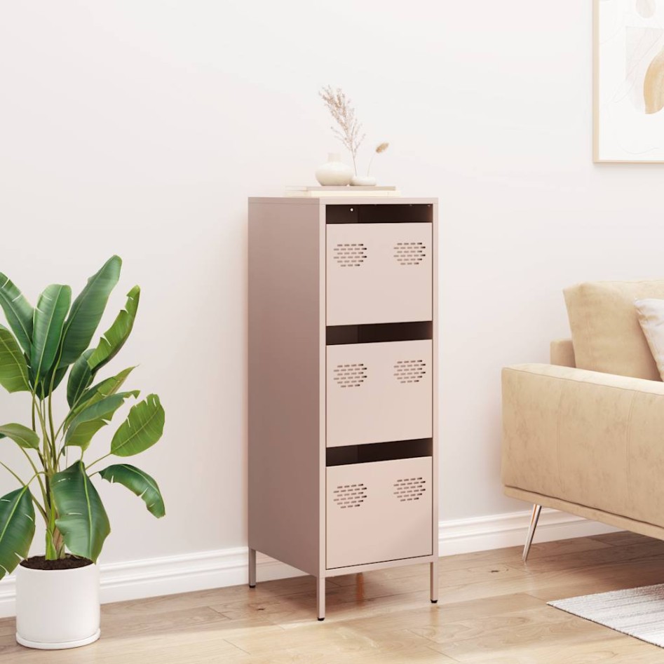 Aparador de acero rosa 39x35x103,5