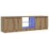 Mueble de TV luces LED madera roble artisan 120x30x36