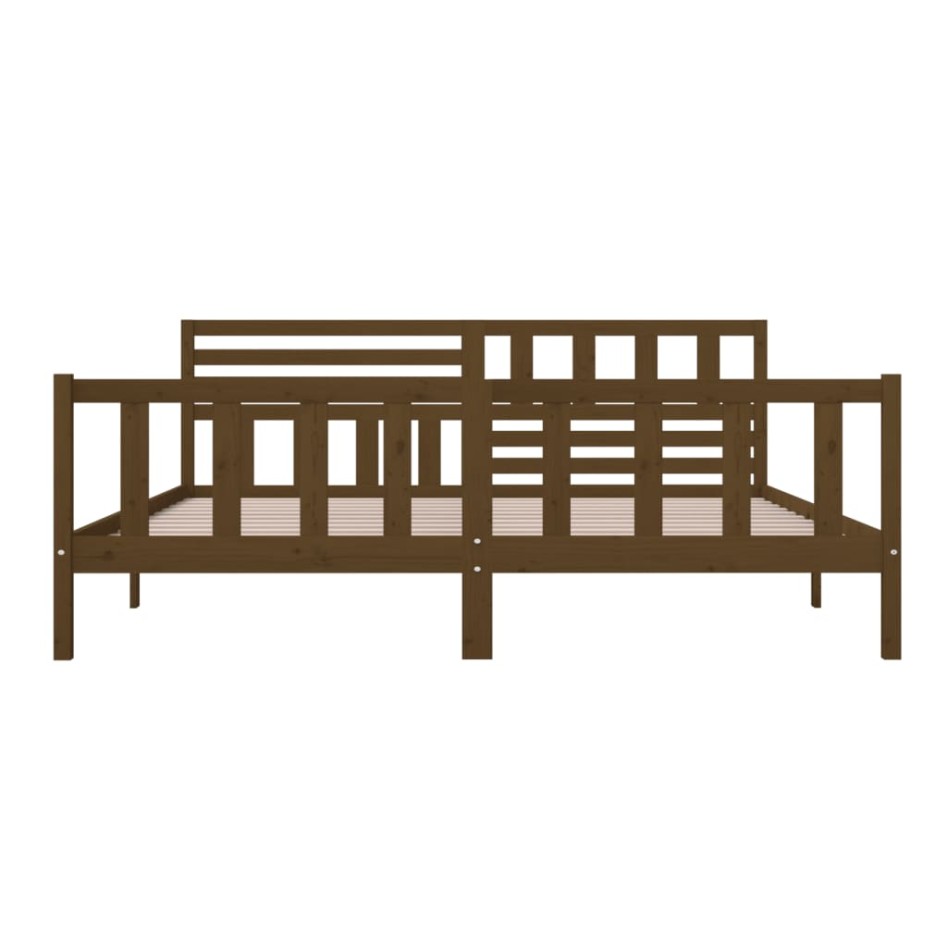 Estructura de cama madera maciza marrón miel 200x200