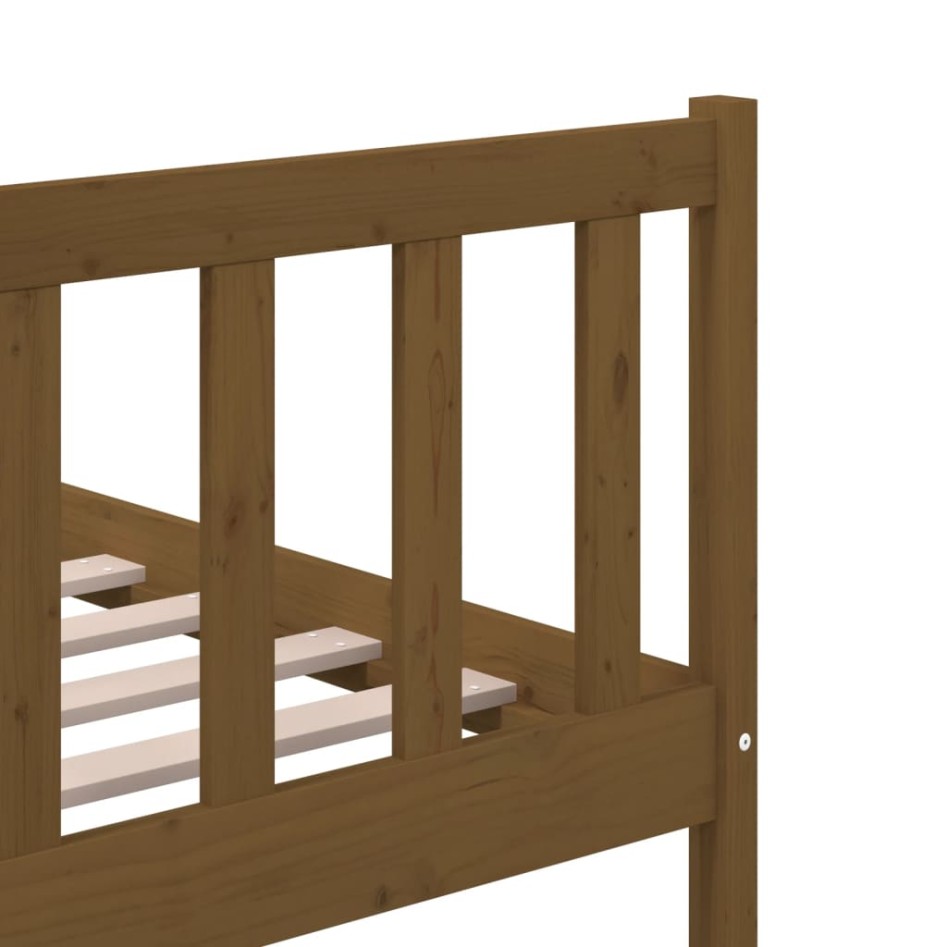Estructura de cama madera maciza marrón miel 200x200