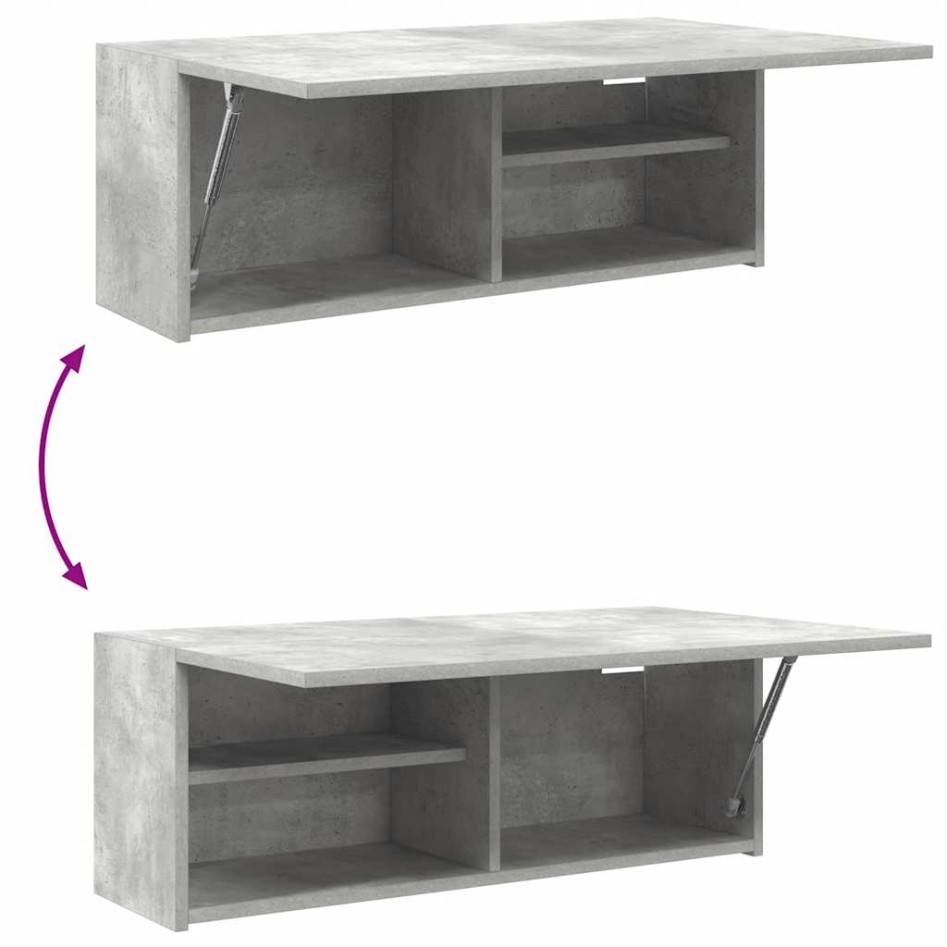 Mueble de pared baño madera ingeniería gris hormigón