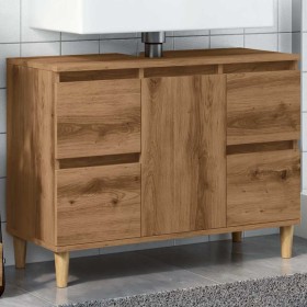 Mueble de lavabo madera ingeniería roble artisan 80x33x60