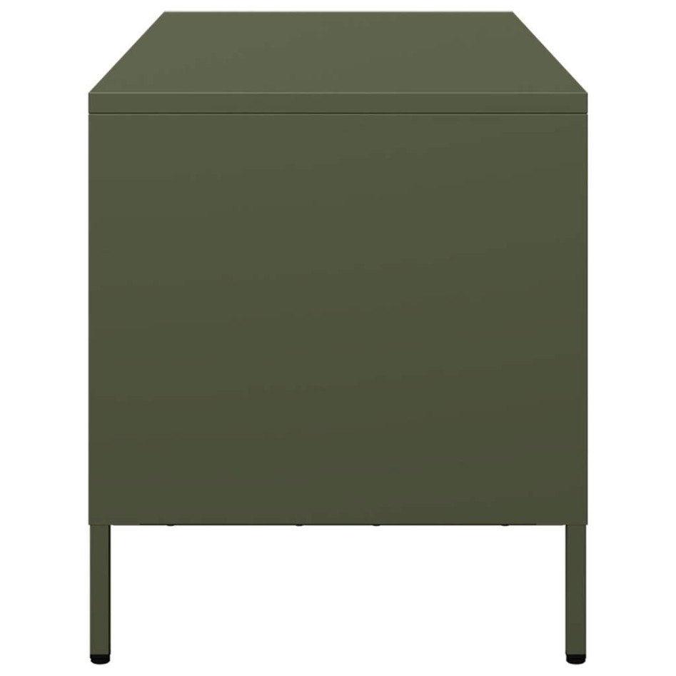 Mueble TV acero laminado en frío verde oliva 101,5x39x43,5