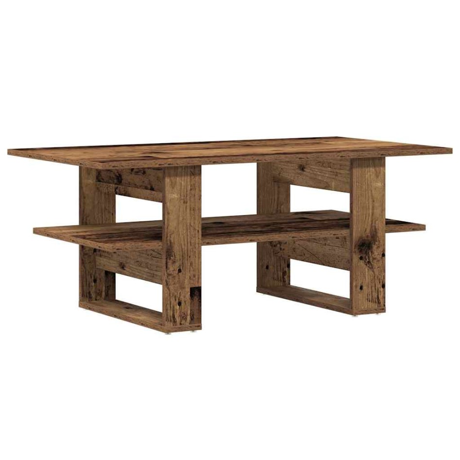 Mesa de centro madera ingeniería madera envejecida 102x55x42