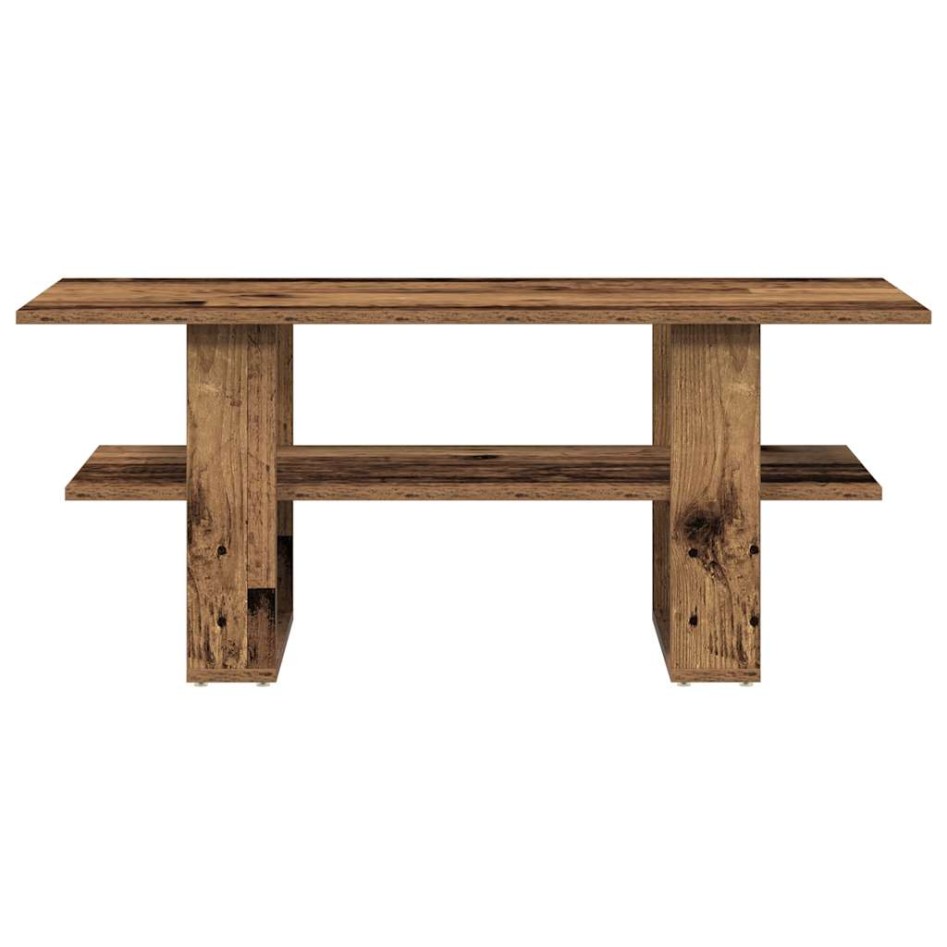Mesa de centro madera ingeniería madera envejecida 102x55x42