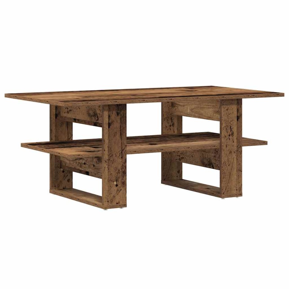 Mesa de centro madera ingeniería madera envejecida 102x55x42