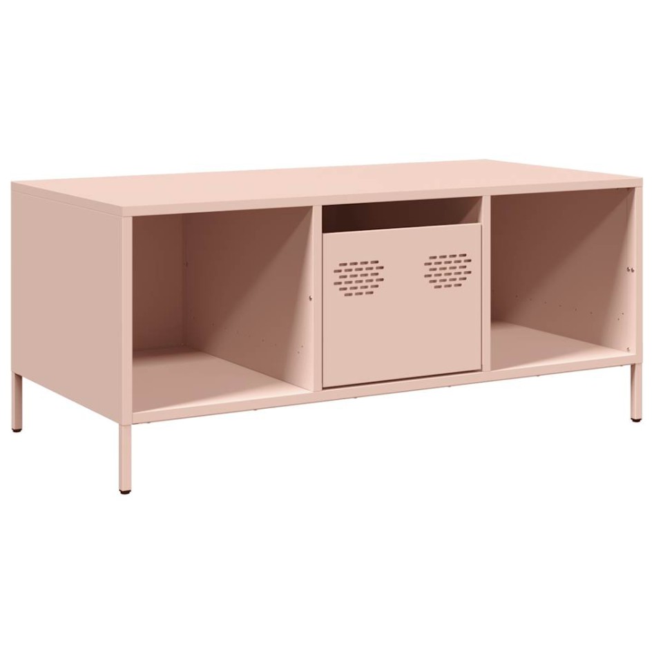 Mesa de centro acero laminado en frío rosa 101,5x50x43,5