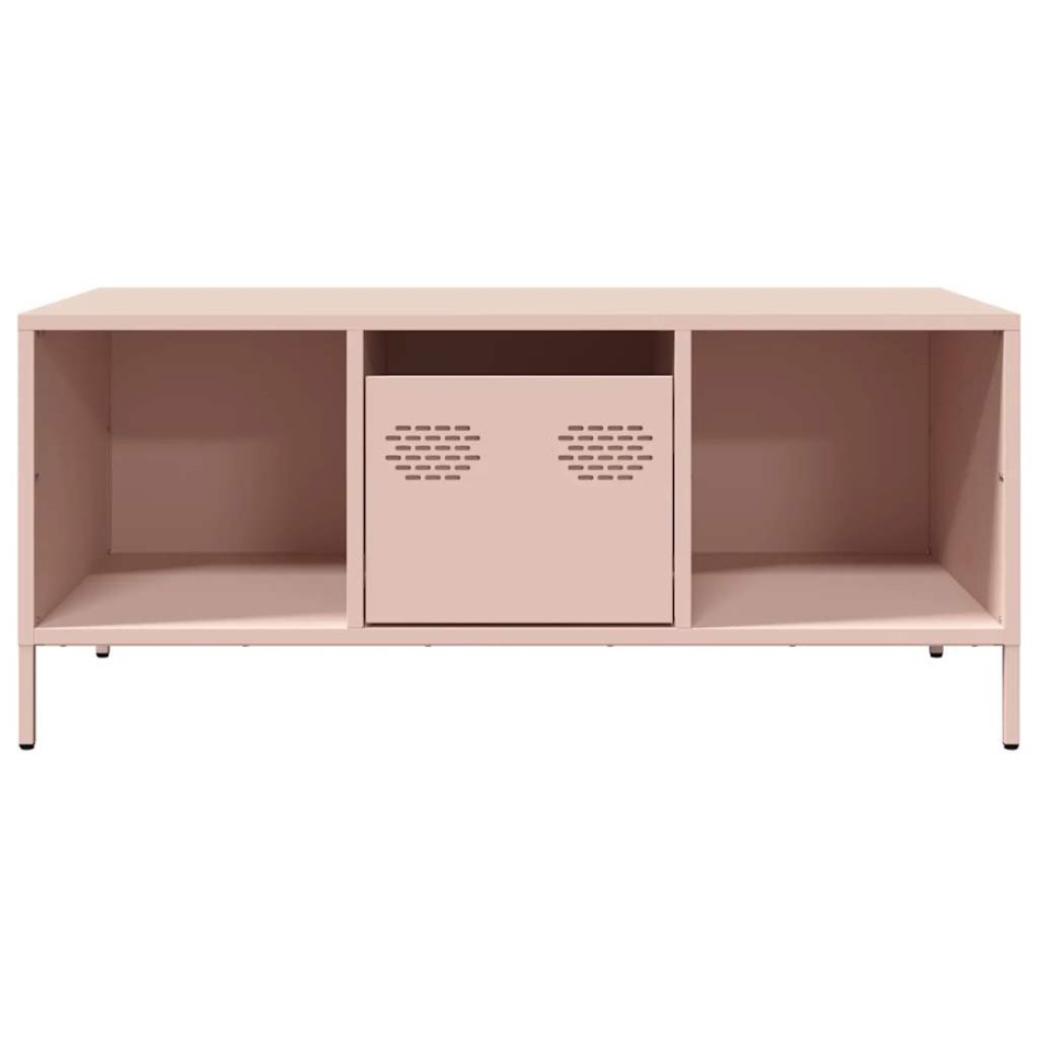 Mesa de centro acero laminado en frío rosa 101,5x50x43,5