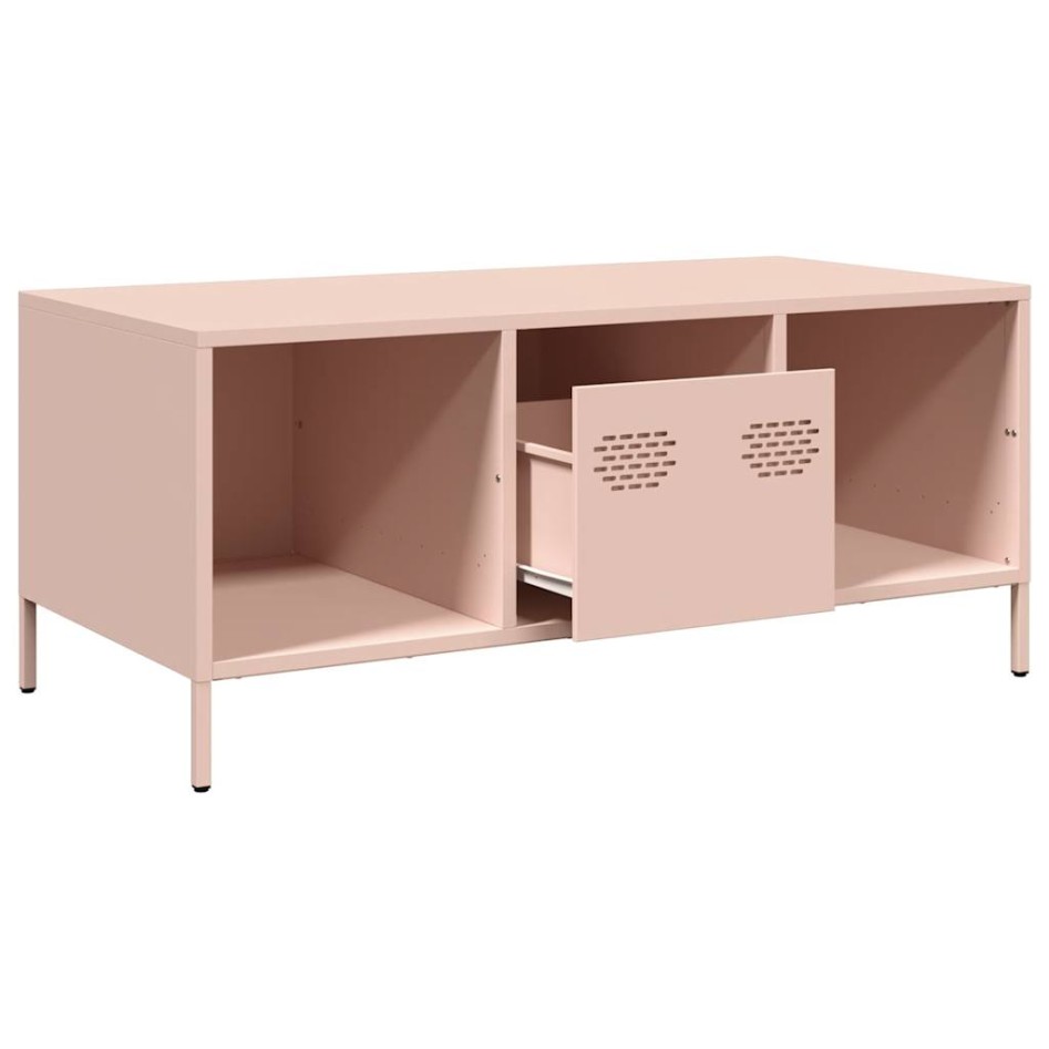 Mesa de centro acero laminado en frío rosa 101,5x50x43,5