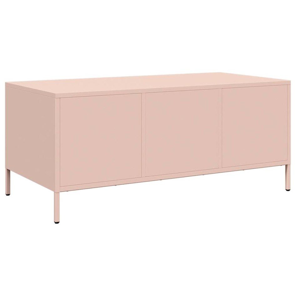 Mesa de centro acero laminado en frío rosa 101,5x50x43,5