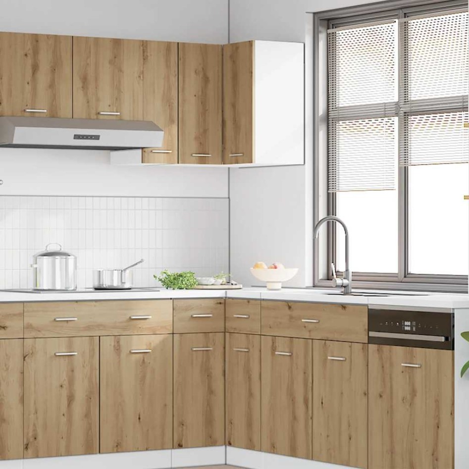 Armario colgante de esquina madera roble artisan 57x57x60