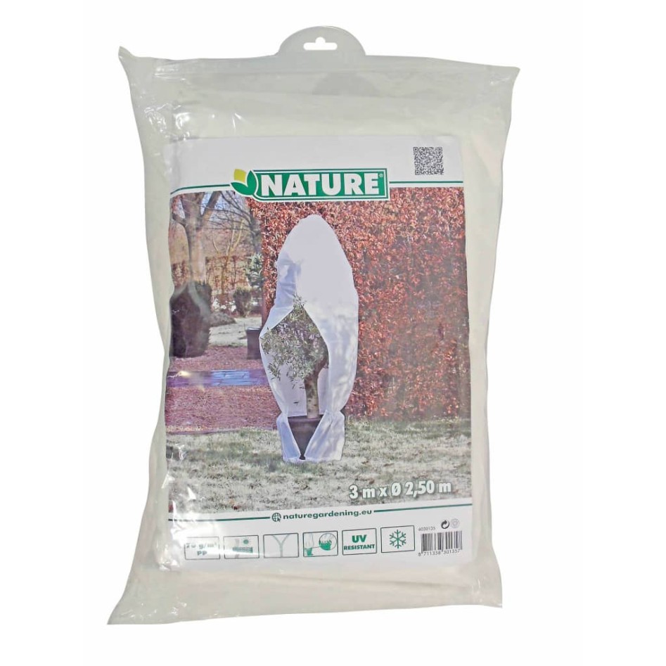Nature Cubierta plantas invierno con cremallera blanco 2,5x2x3