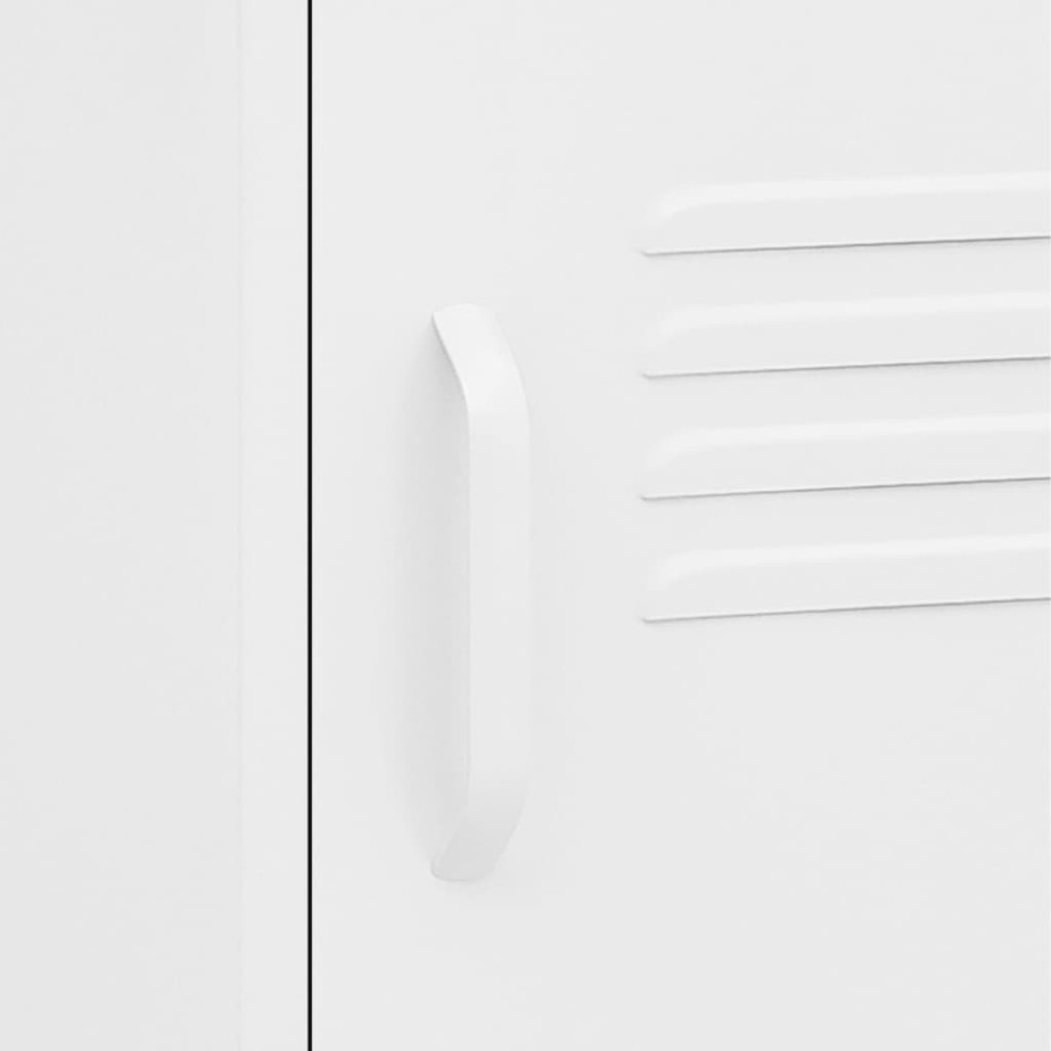 Mesita de noche acero blanco 35x35x51