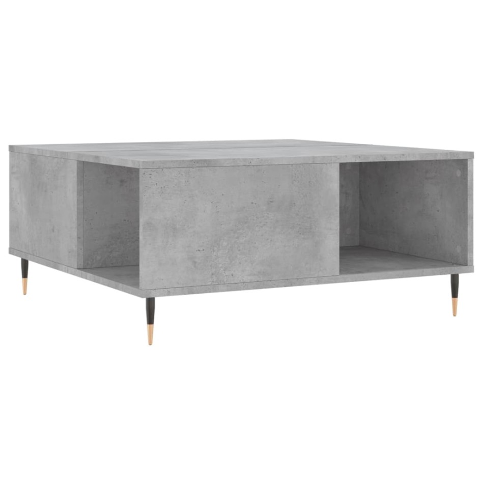 Mesa de centro madera contrachapada gris hormigón 80x80x36,5