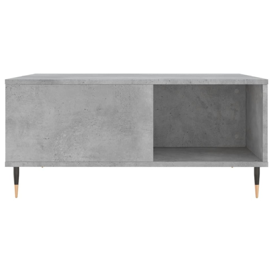 Mesa de centro madera contrachapada gris hormigón 80x80x36,5
