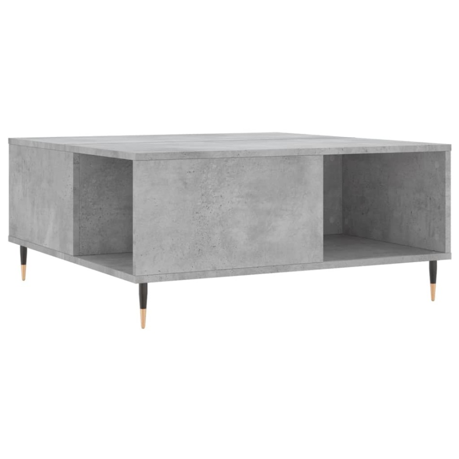 Mesa de centro madera contrachapada gris hormigón 80x80x36,5