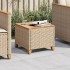 Mesa de jardín ratán sintético madera acacia beige 45x45x37