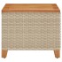 Mesa de jardín ratán sintético madera acacia beige 45x45x37