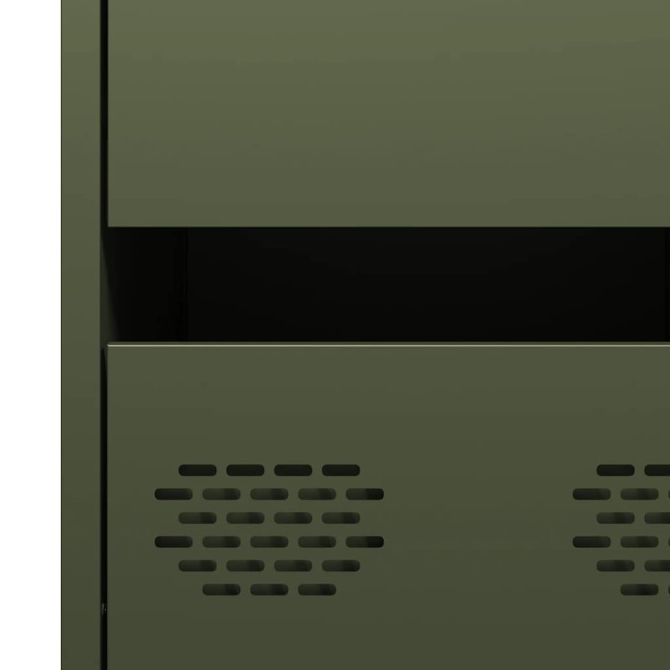 Aparador de acero laminado en frío verde oliva 35x39x73,5