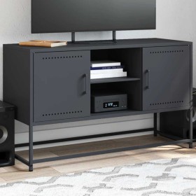 Mueble para TV de acero gris antracita 100,5x39x60,5