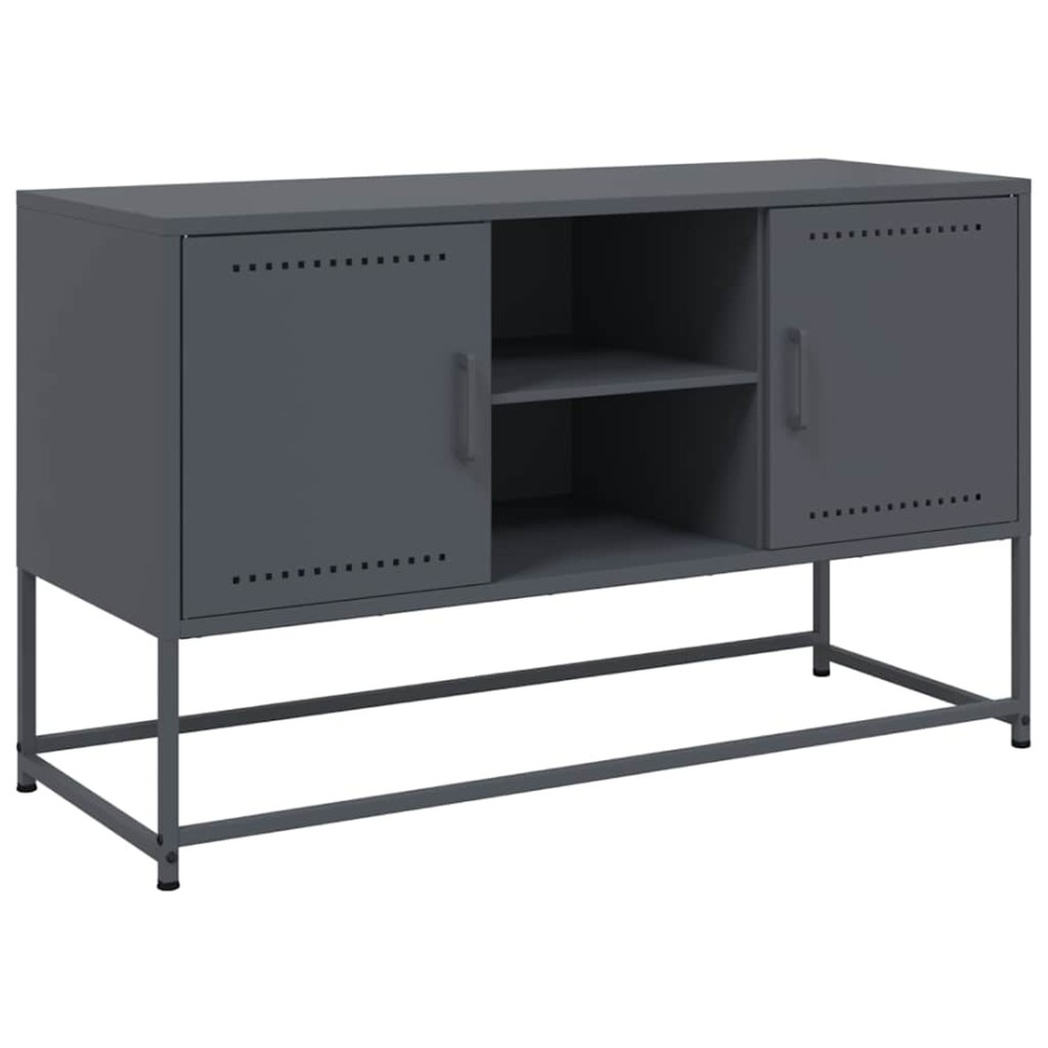 Mueble para TV de acero gris antracita 100,5x39x60,5