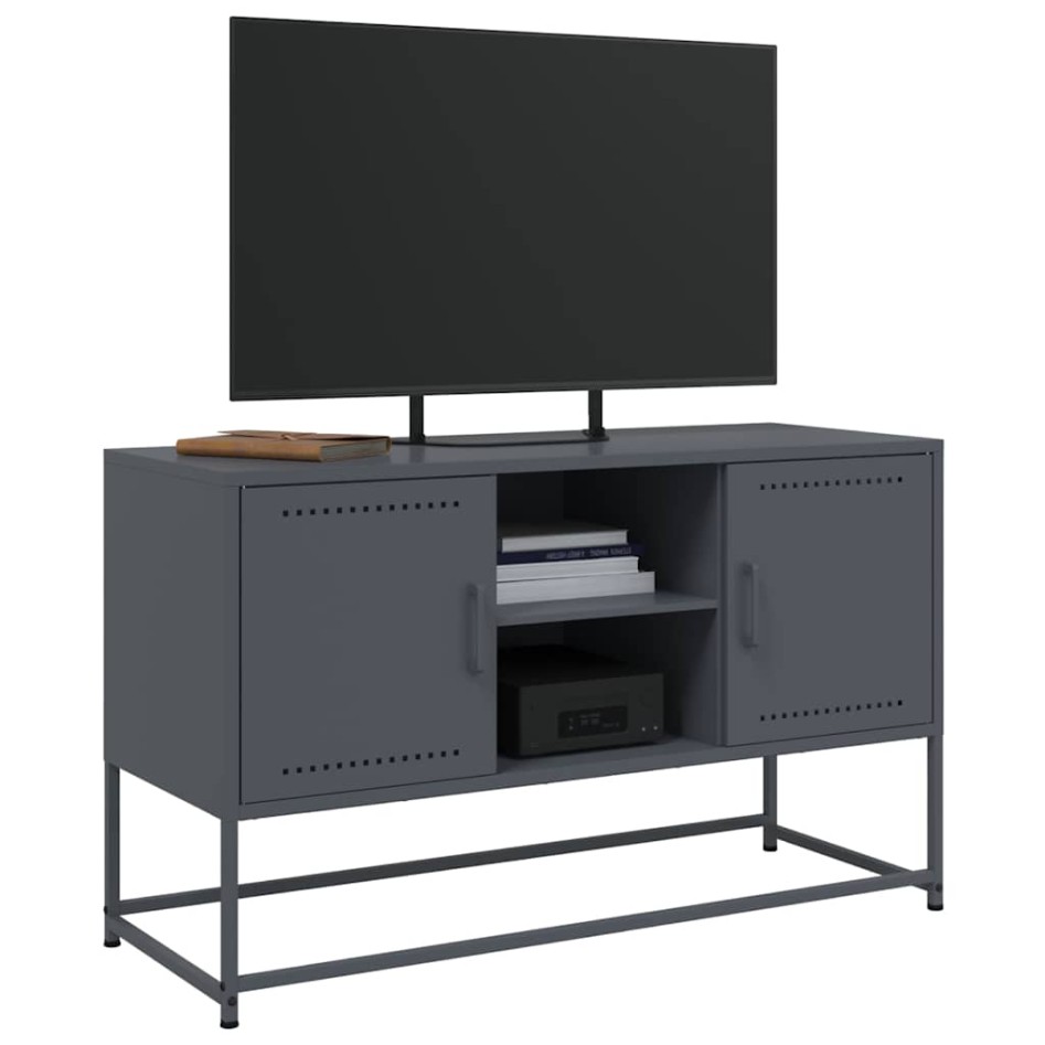Mueble para TV de acero gris antracita 100,5x39x60,5