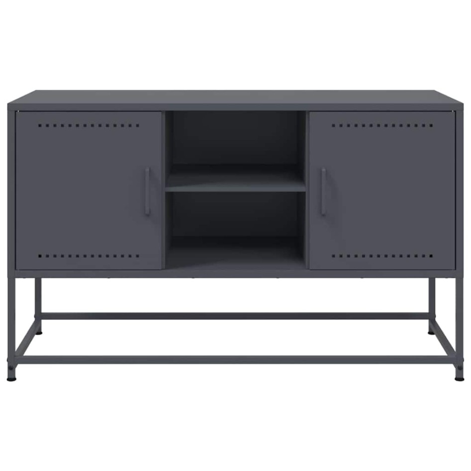 Mueble para TV de acero gris antracita 100,5x39x60,5
