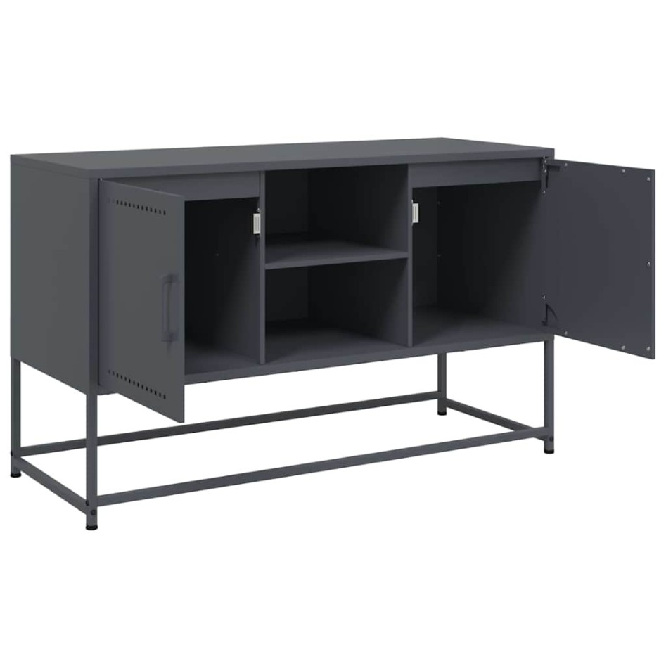 Mueble para TV de acero gris antracita 100,5x39x60,5