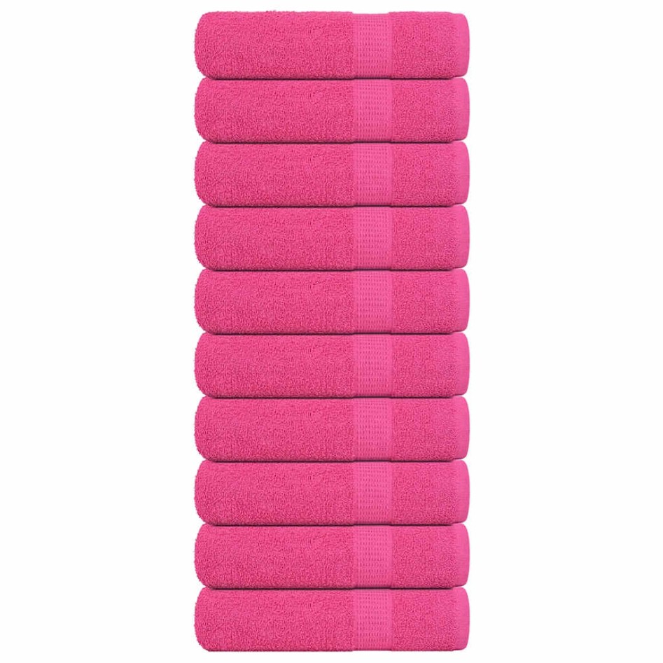 Toallas de Mano 10 piezas Rosa 50x100 cm 360 g/m² 100%