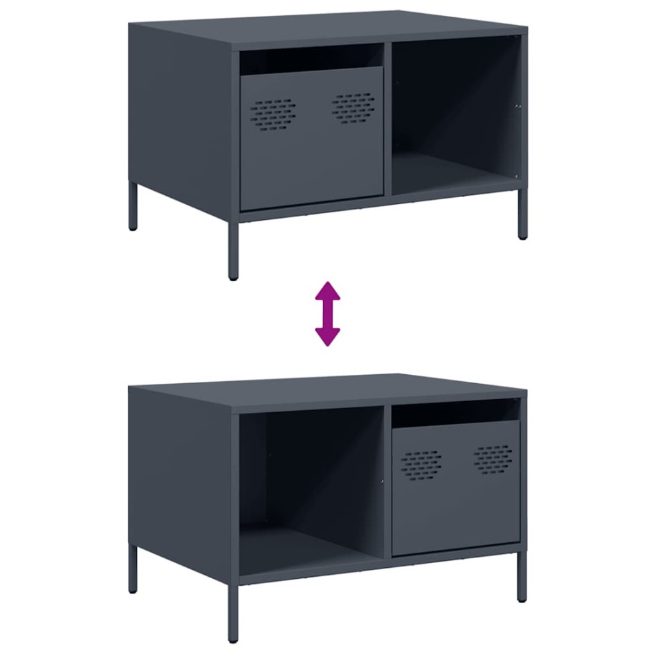 Mesa de centro acero laminado en frío antracita 68,5x50x43,5