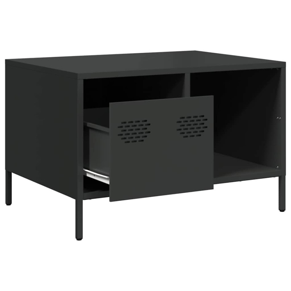 Mesa de centro acero laminado en frío negro 68,5x50x43,5