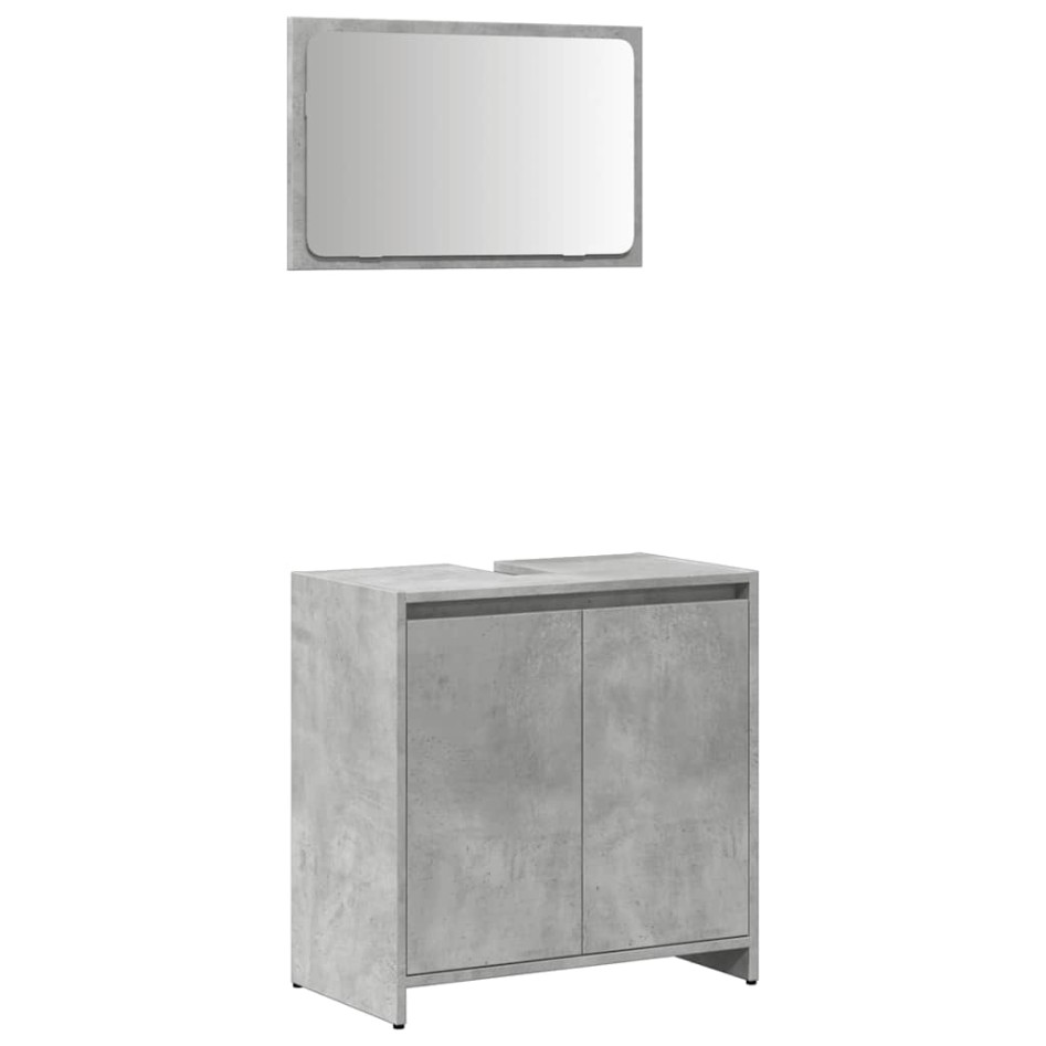 Set muebles de baño 2 piezas madera contrachapada gris