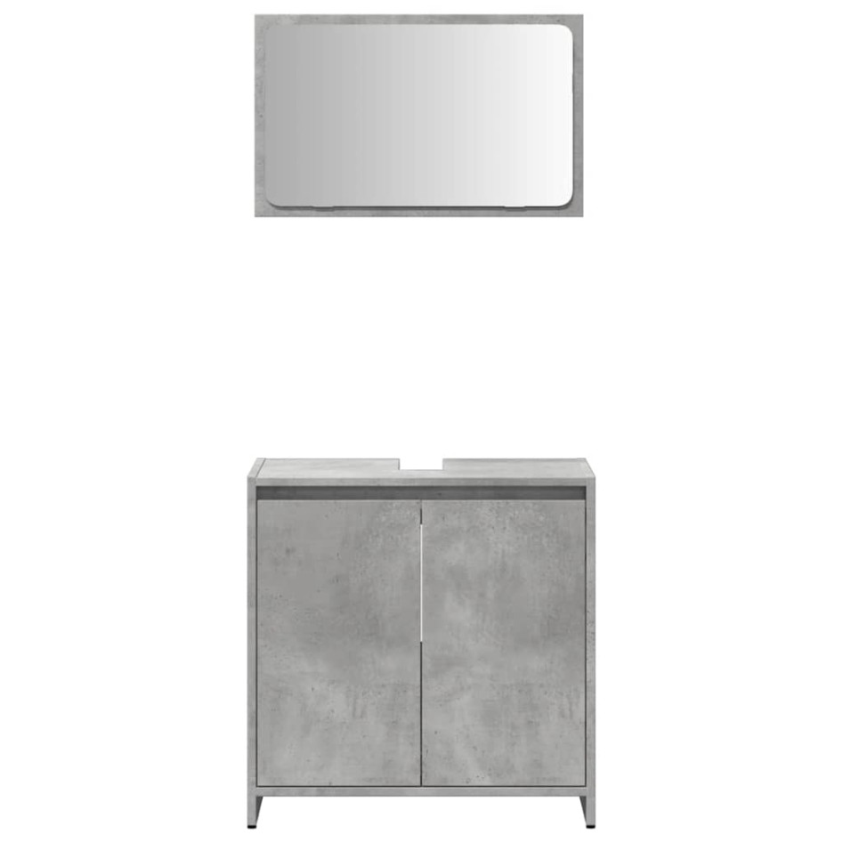 Set muebles de baño 2 piezas madera contrachapada gris