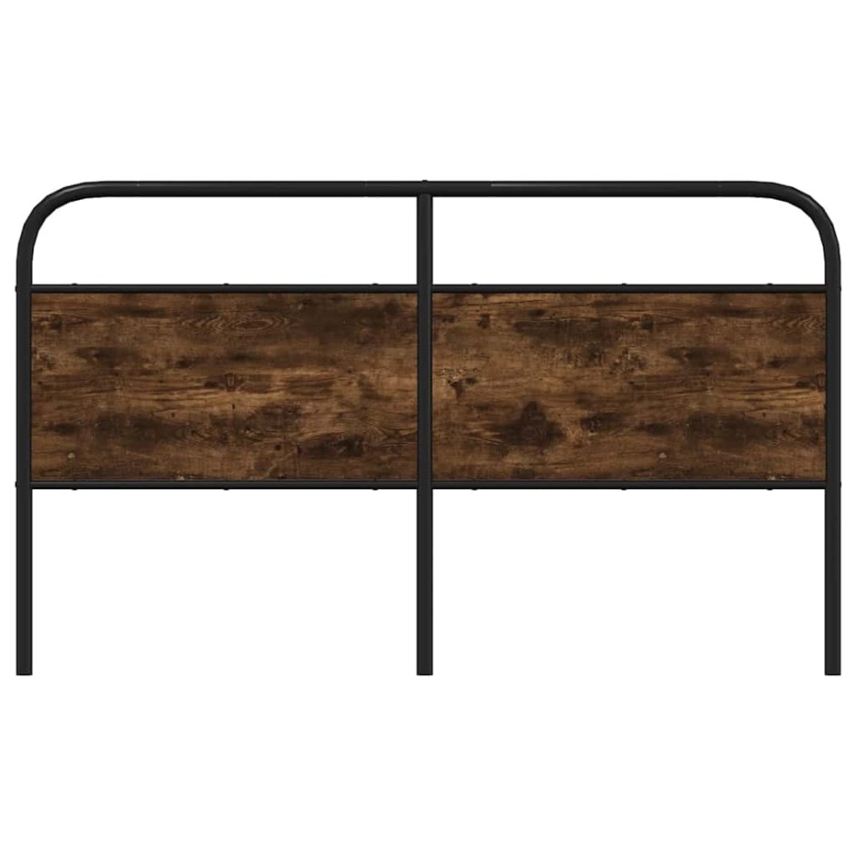 Cabecero de acero y madera de ingeniería roble ahumado 160