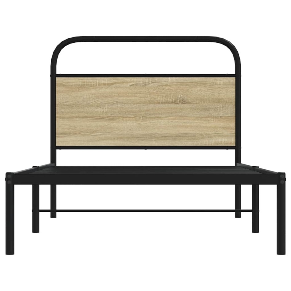 Estructura de cama sin colchón 100x190 cm madera roble