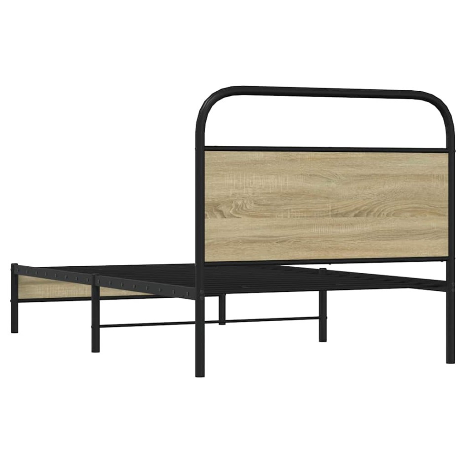 Estructura de cama sin colchón 100x200 cm madera roble