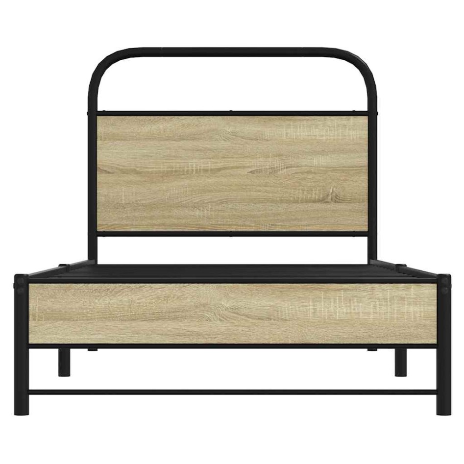 Estructura de cama sin colchón 75x190 cm madera roble