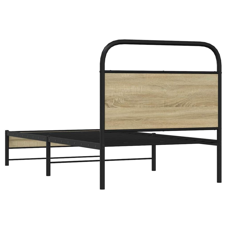 Estructura de cama sin colchón 75x190 cm madera roble