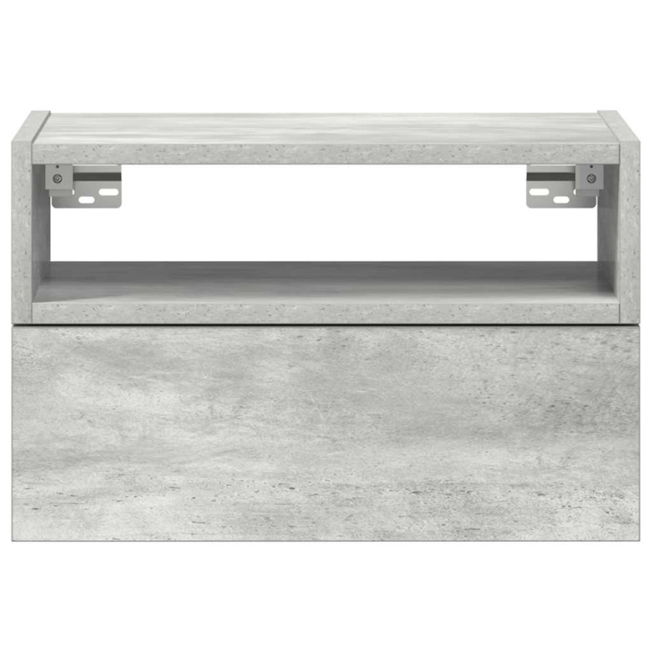 Mesitas de noche de pared 2 uds gris hormigón 45x26x28,5