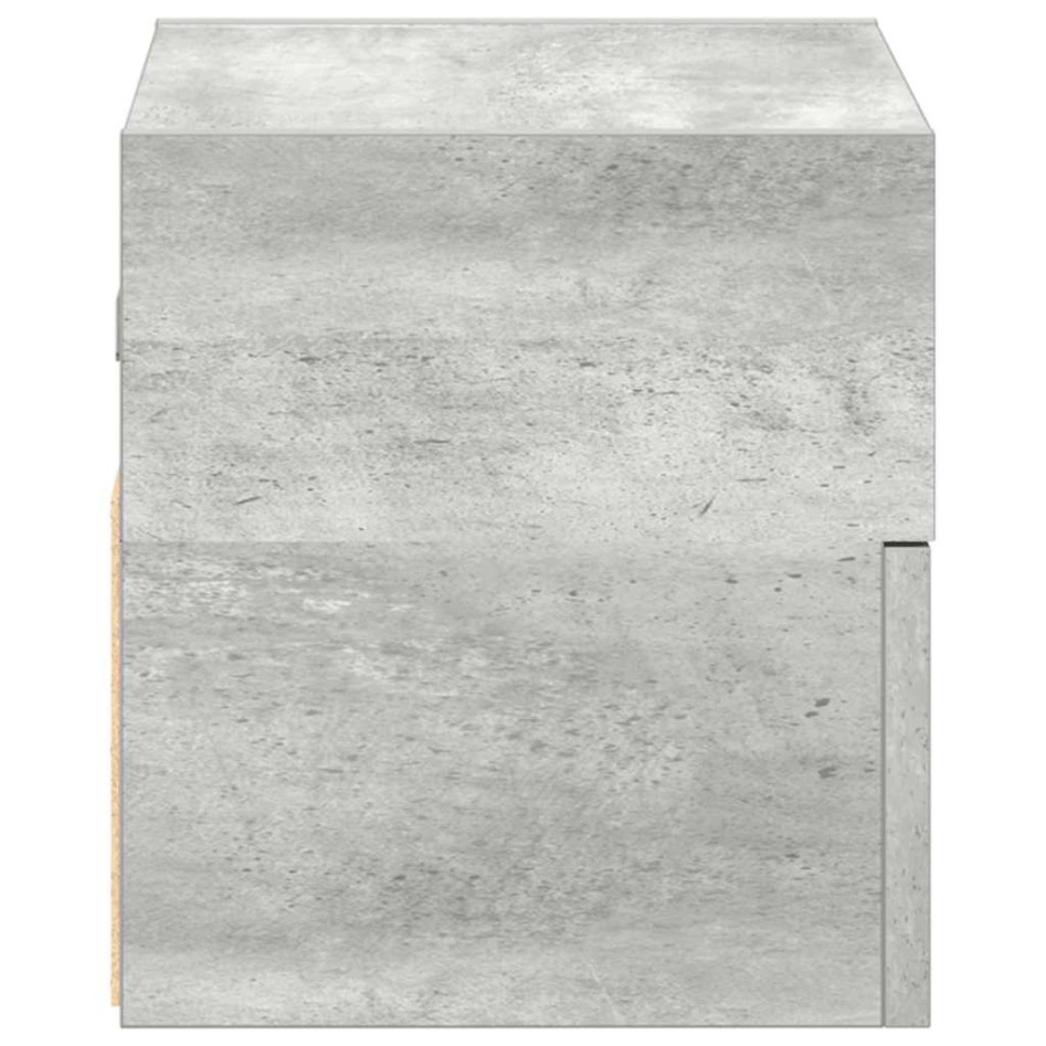 Mesitas de noche de pared 2 uds gris hormigón 45x26x28,5