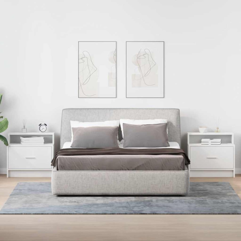 Mesillas de noche con cajón 2 uds blanco 51x31x47