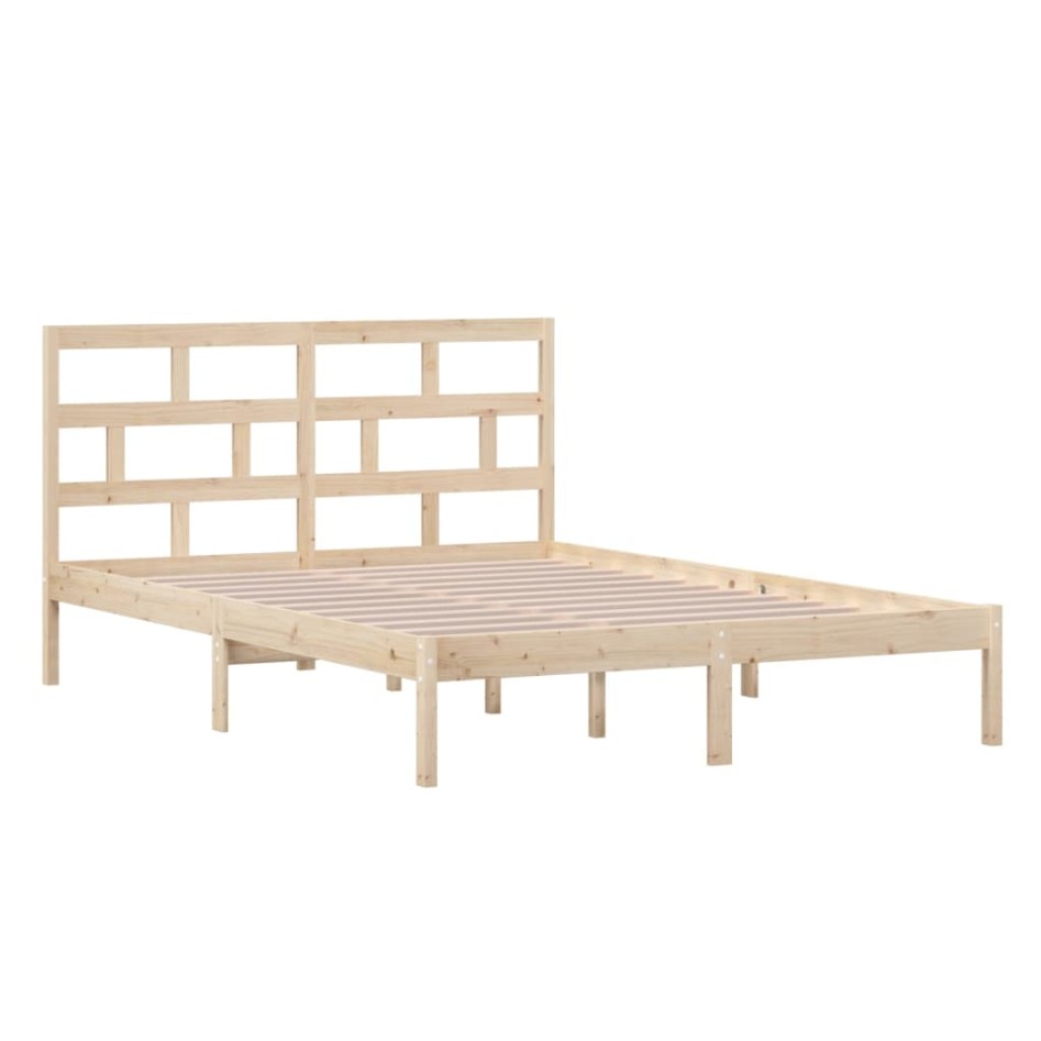 Estructura de cama de madera maciza de pino 140x200
